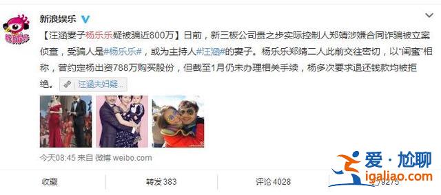 汪涵杨乐乐疑似被骗800万 都有哪些明星被骗过