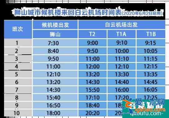2021佛山城市候机楼发车时刻表？
