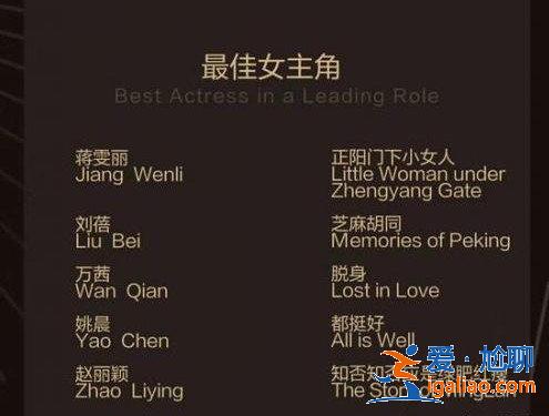 白玉兰名单出炉,赵丽颖凭借《知否》再度提名 白玉兰名单出炉,赵丽颖凭借《知否》再度提名