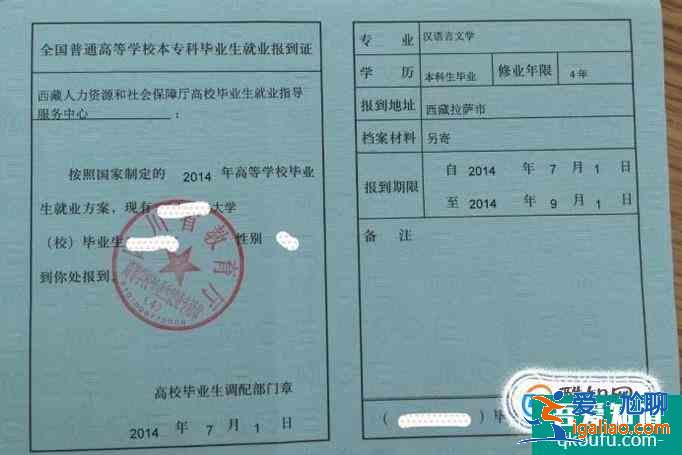 大学毕业生报到证办理所需材料？