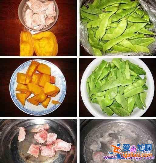 南瓜豆角炖排骨的做法？