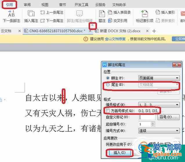 在WPS中如何引用参考文献？