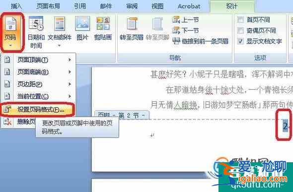 毕业设计论文写作：如何分节插入页码？