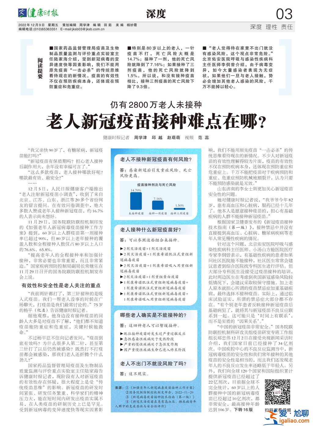 仍有2800万老人未接种 老人新冠疫苗接种难点在哪？？
