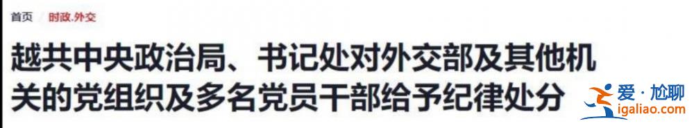 越南外长被处分 可能与日本有关？？