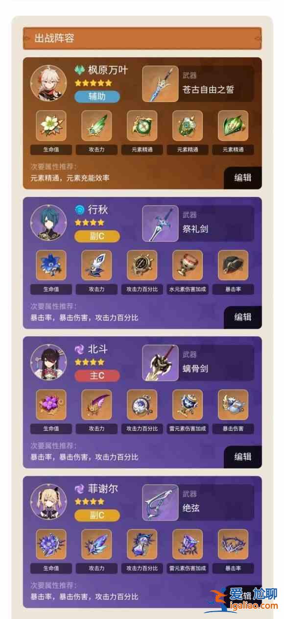 原神枫原万叶阵容搭配推荐，枫原万叶最强出战阵容搭配攻略？