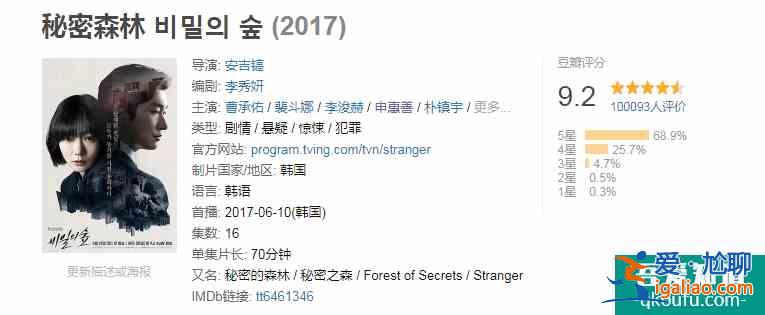 首播收视破纪录，豆瓣9.3，“历代级”韩剧《秘密森林》终于回归？