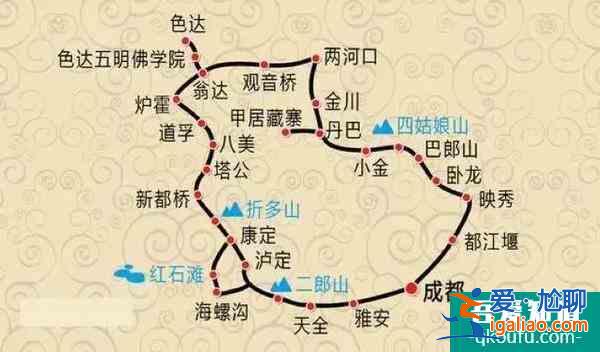 川西自驾游最佳线路图推荐 3天至8天的行程全给安排上？