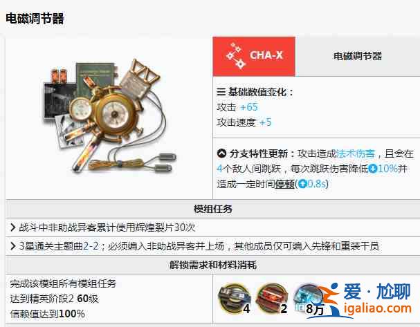 明日方舟异客模组材料介绍：链术士异客模组材料和任务要求？