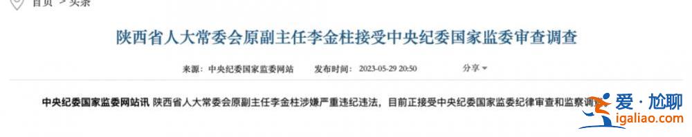 年近70岁的“老虎”被查！一个月前频频露面 系赵正永的下属？