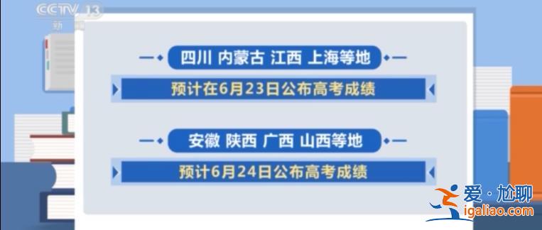 各地高考成绩今天起陆续公布？