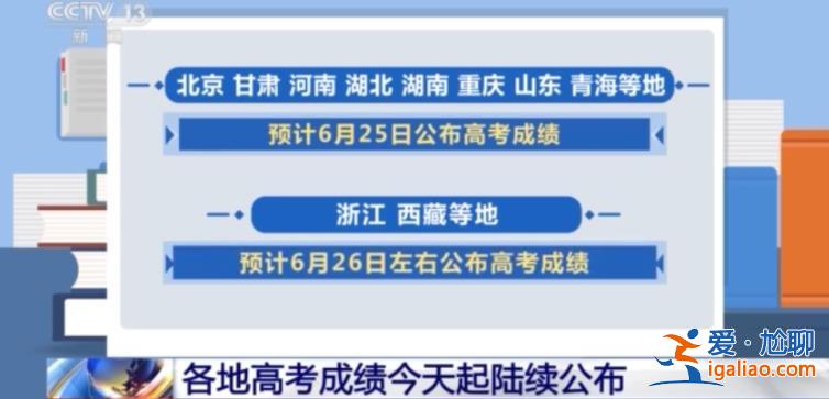 各地高考成绩今天起陆续公布？