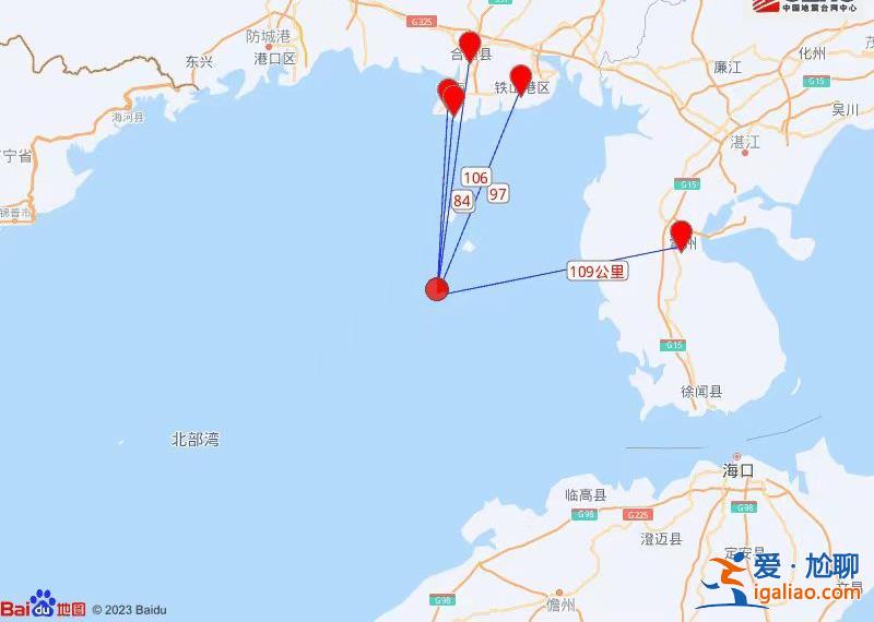 北部湾发生5.0级地震 震源深度20千米？