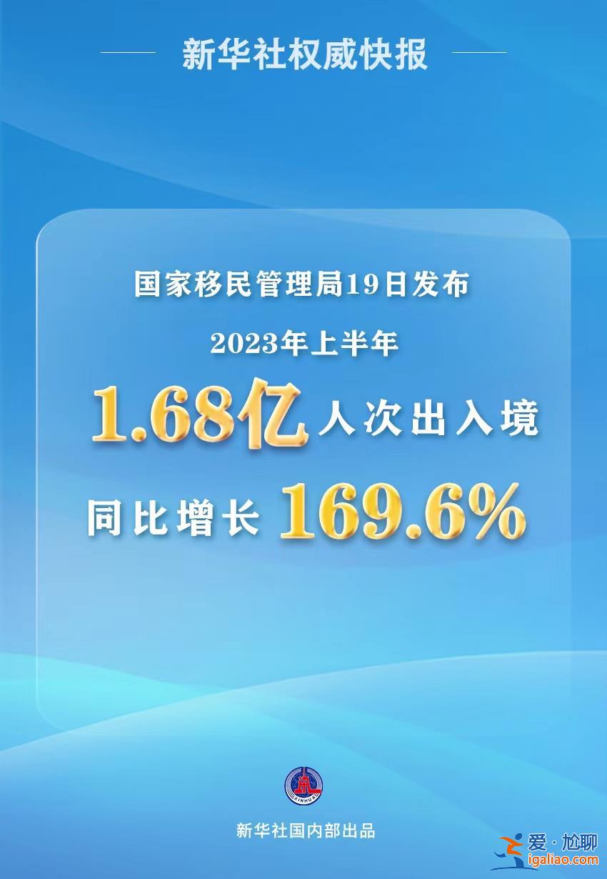 2023年上半年1.68亿人次出入境？