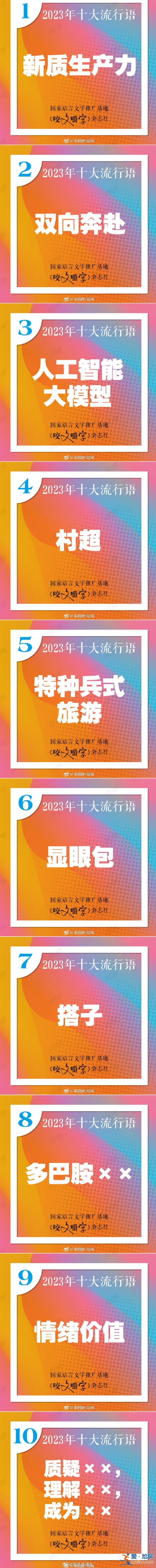 2023年十大流行语发布 你最常说哪个？？