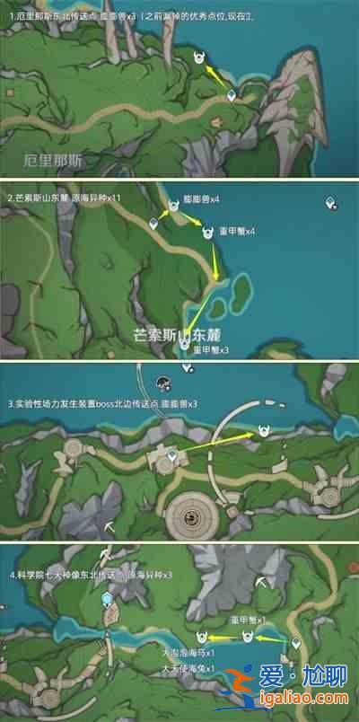 原神4.3中的异海凝珠在哪里？原神影响4.3 不同海凝珠分布地点及路线汇总？