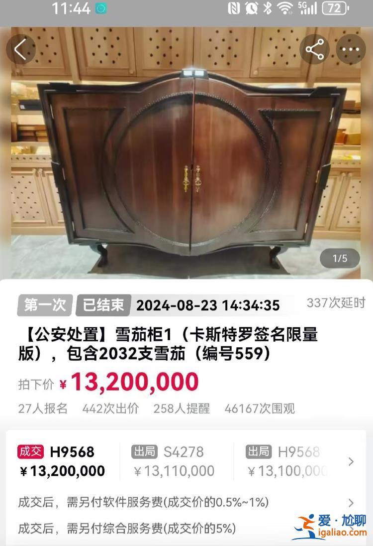 “限量雪茄柜”拍出1000多万 詹某某涉诈骗案受害者称系涉案查封资产？