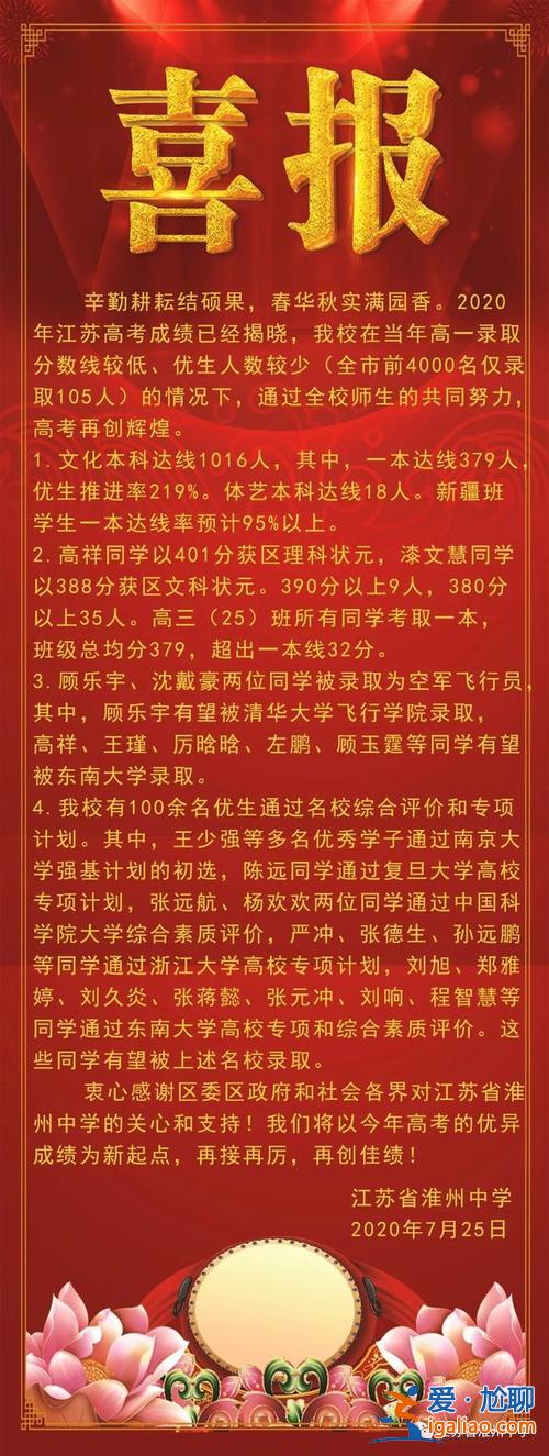 淮州中学的升学率，淮安市高中升学率排名？