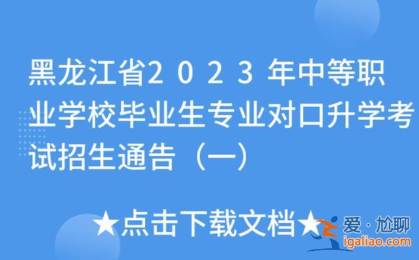 黑龙江省对口升学 黑龙江对口升学2023 招生计划？