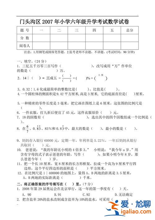 小学数学升学试卷？小学数学卷难度排行？