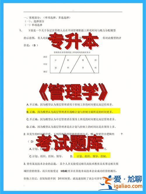 专升本管理学题库，管理类专转本考什么？