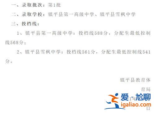镇平对口升学分数线，今年镇平一高分数线多少？
