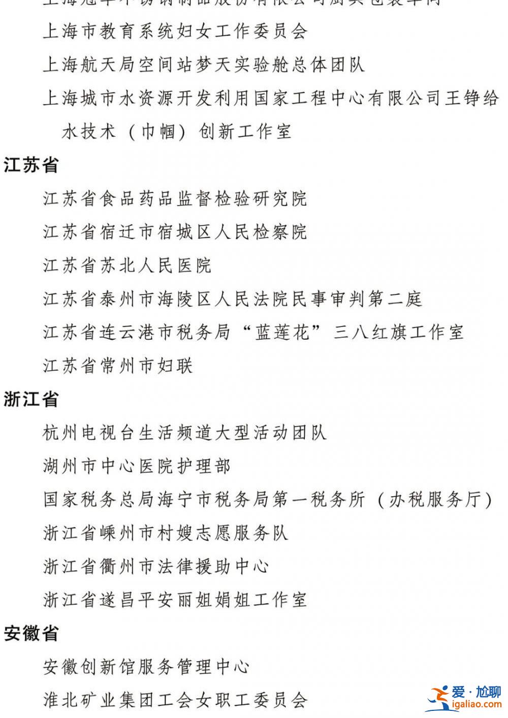 2022年度全国三八红旗手标兵、全国三八红旗手、全国三八红旗集体全名单公布？