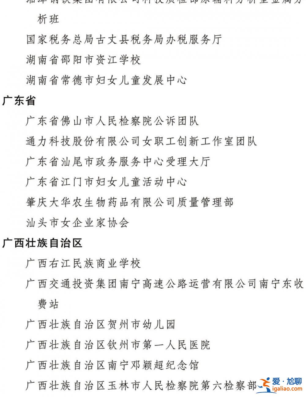 2022年度全国三八红旗手标兵、全国三八红旗手、全国三八红旗集体全名单公布？