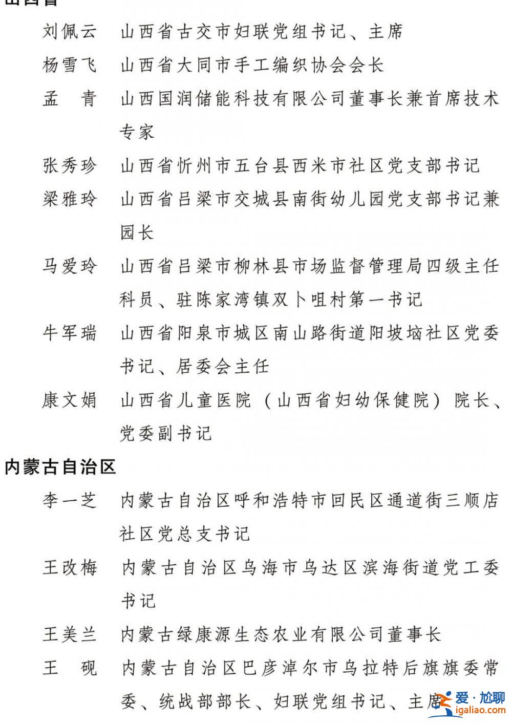2022年度全国三八红旗手标兵、全国三八红旗手、全国三八红旗集体全名单公布？