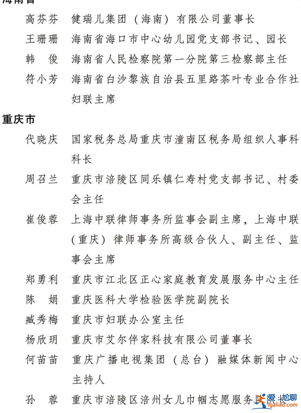 2022年度全国三八红旗手标兵、全国三八红旗手、全国三八红旗集体全名单公布？