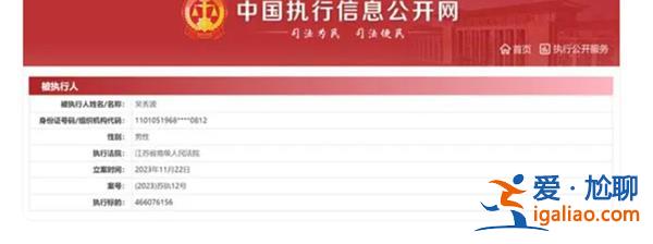 吴秀波回应被强执4.66亿|被人设局，以下是被执行原因[被执行原因]？