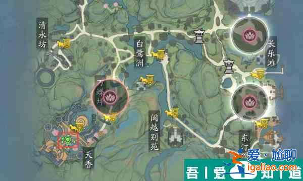 天涯明月刀手游东越天香弟子在哪 位置介绍？