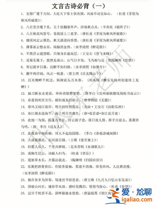 山东专升本大学语文真题 请问2021年山东专升本语文必备古诗词有哪些？